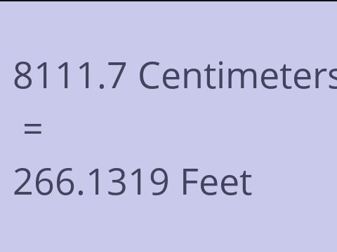 8111.7 CM TO FEET