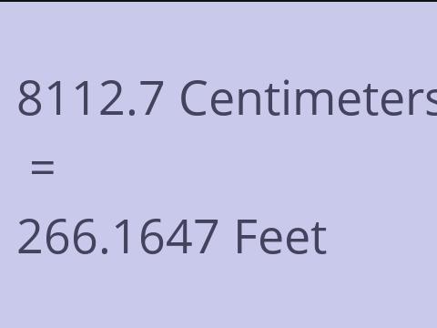 8112.7 CM TO FEET