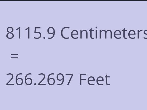 8115.9 CM TO FEET