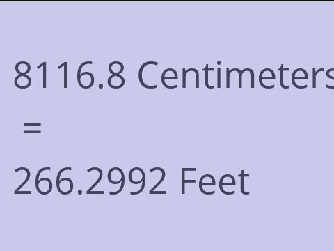 8116.8 CM TO FEET