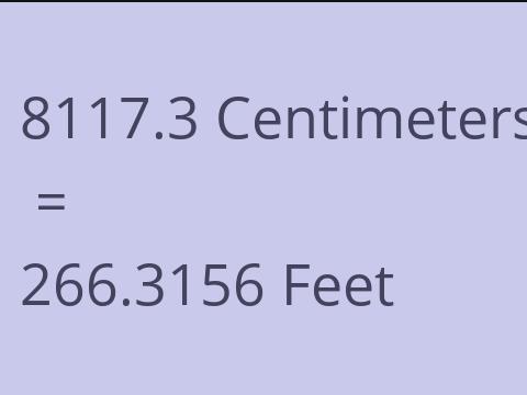8117.3 CM TO FEET