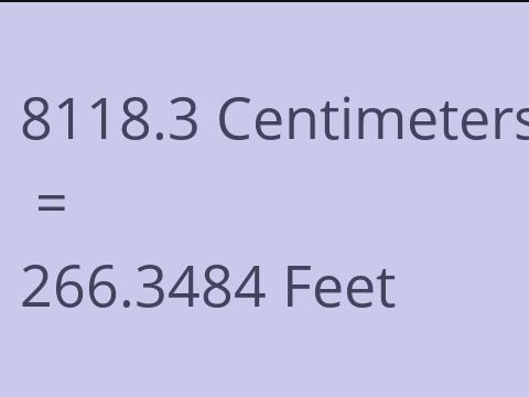 8118.3 CM TO FEET