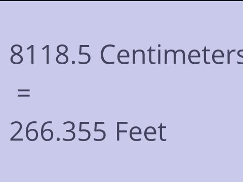 8118.5 CM TO FEET