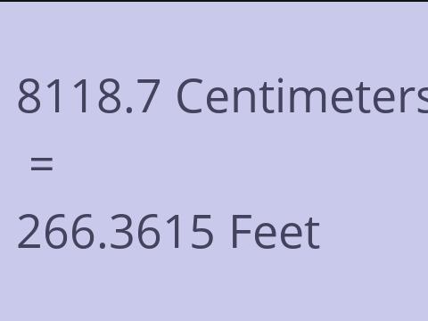 8118.7 CM TO FEET