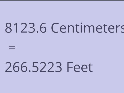 8123.6 CM TO FEET