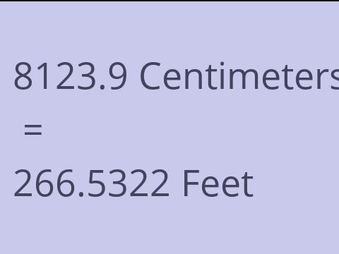 8123.9 CM TO FEET