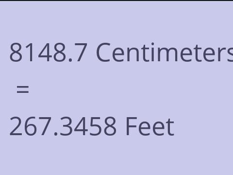 8148.7 CM TO FEET