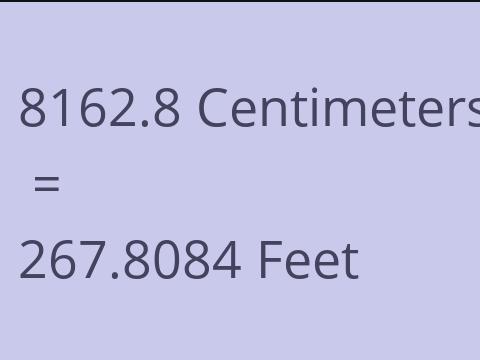 8162.8 CM TO FEET