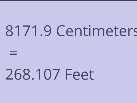 8171.9 CM TO FEET