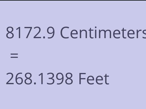 8172.9 CM TO FEET