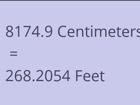 8174.9 CM TO FEET