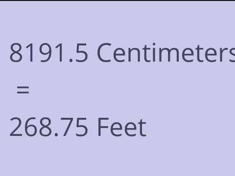 8191.5 CM TO FEET