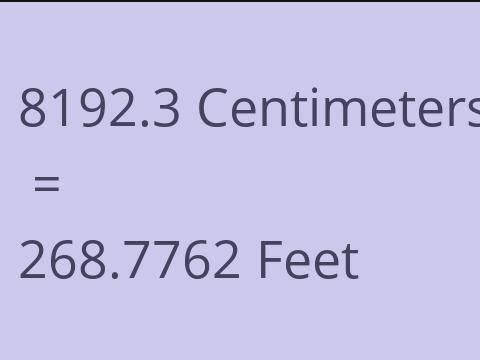 8192.3 CM TO FEET
