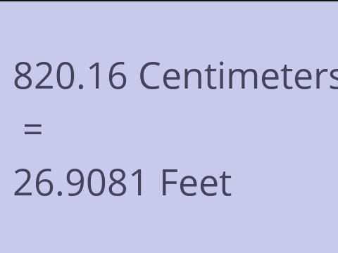 820.16 CM TO FEET