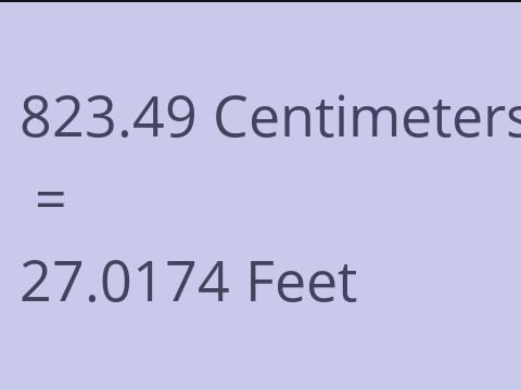 823.49 CM TO FEET