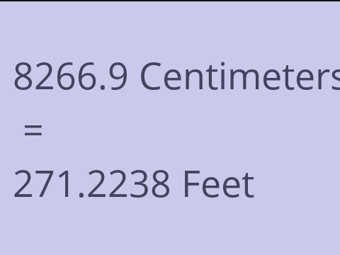 8266.9 CM TO FEET