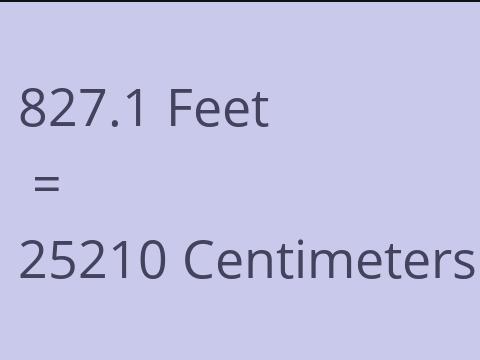 827.1 FEET TO CM