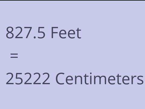 827.5 FEET TO CM