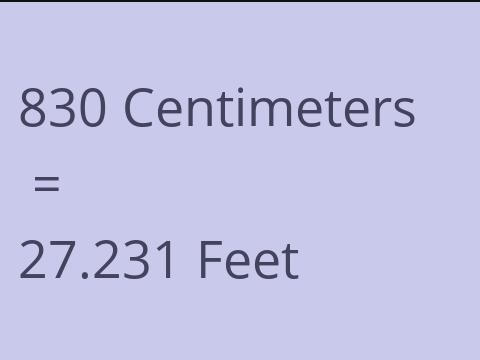 830 CM TO FEET