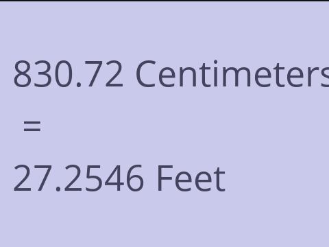 830.72 CM TO FEET