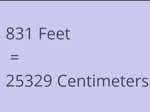 831 FEET TO CM