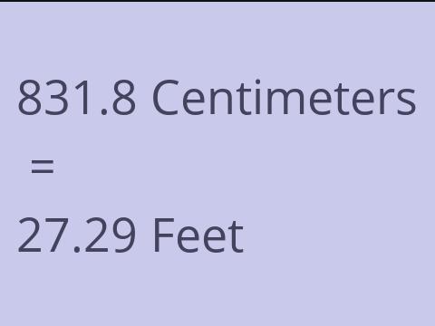 831.8 CM TO FEET