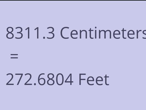 8311.3 CM TO FEET