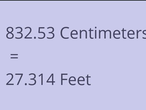 832.53 CM TO FEET