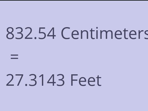 832.54 CM TO FEET