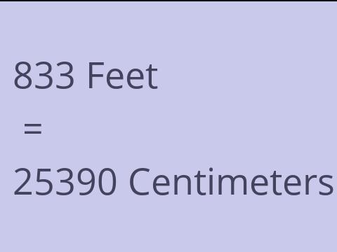 833 FEET TO CM