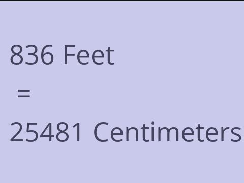 836 FEET TO CM