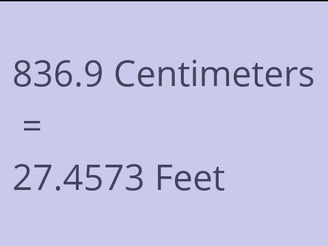 836.9 CM TO FEET