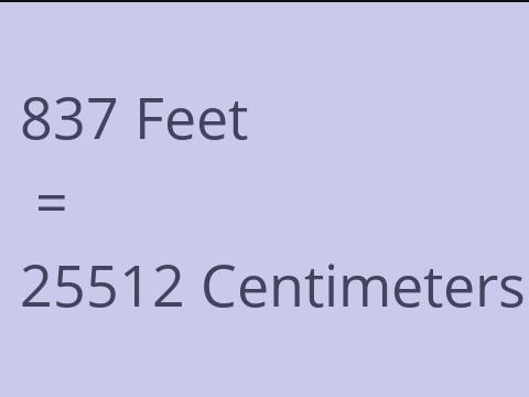 837 FEET TO CM