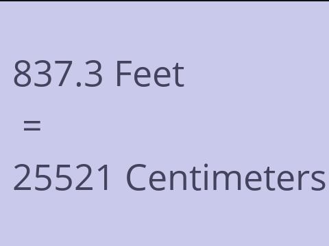 837.3 FEET TO CM