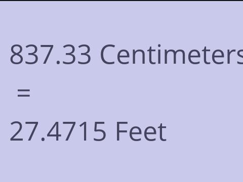 837.33 CM TO FEET