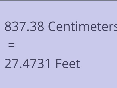 837.38 CM TO FEET