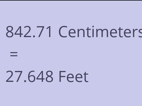 842.71 CM TO FEET