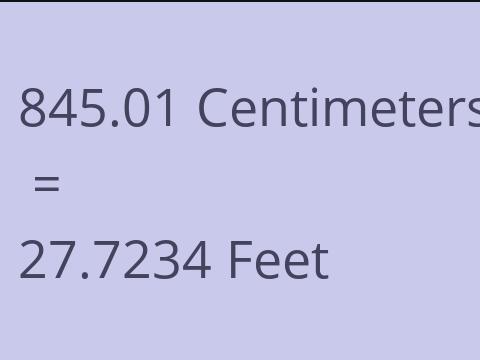 845.01 CM TO FEET