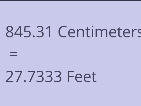 845.31 CM TO FEET