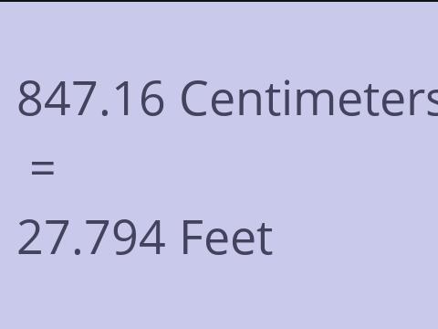 847.16 CM TO FEET