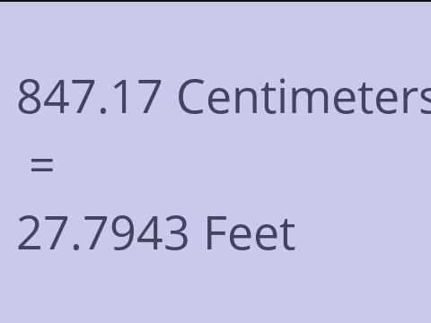 847.17 CM TO FEET