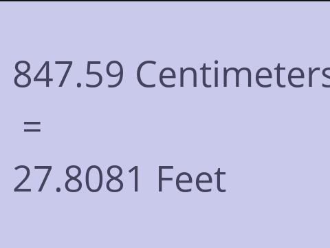 847.59 CM TO FEET