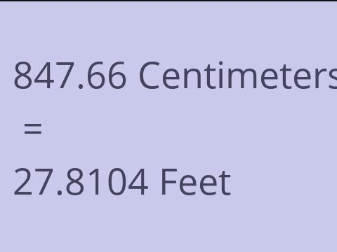 847.66 CM TO FEET