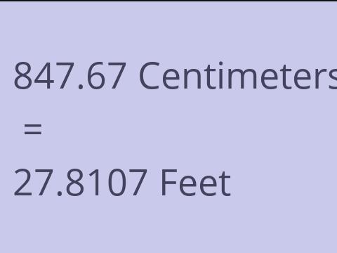 847.67 CM TO FEET