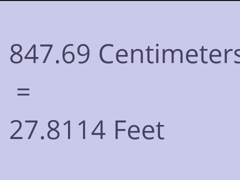 847.69 CM TO FEET