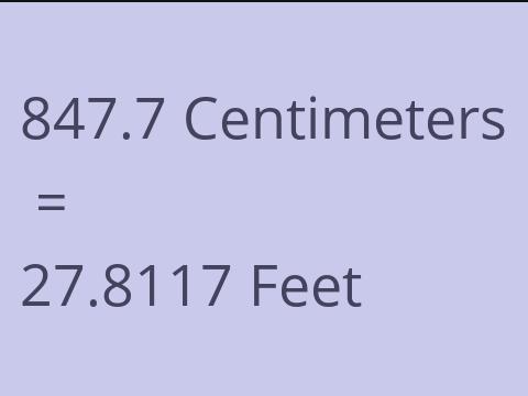 847.7 CM TO FEET