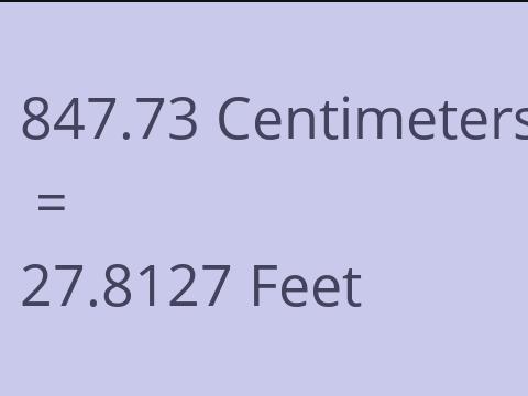 847.73 CM TO FEET