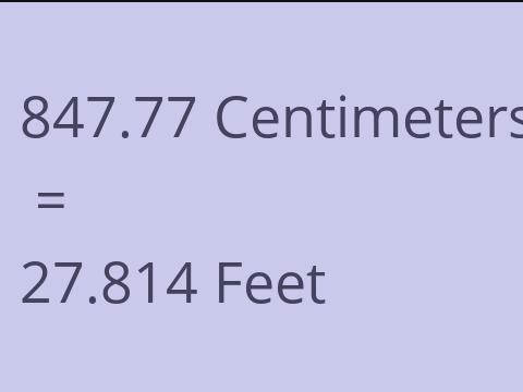 847.77 CM TO FEET