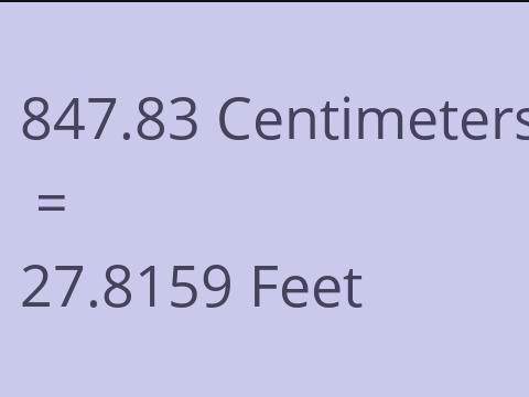 847.83 CM TO FEET