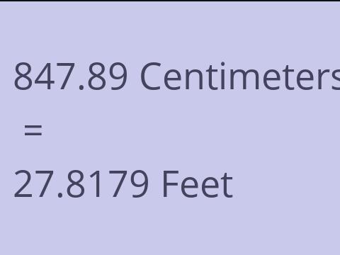 847.89 CM TO FEET